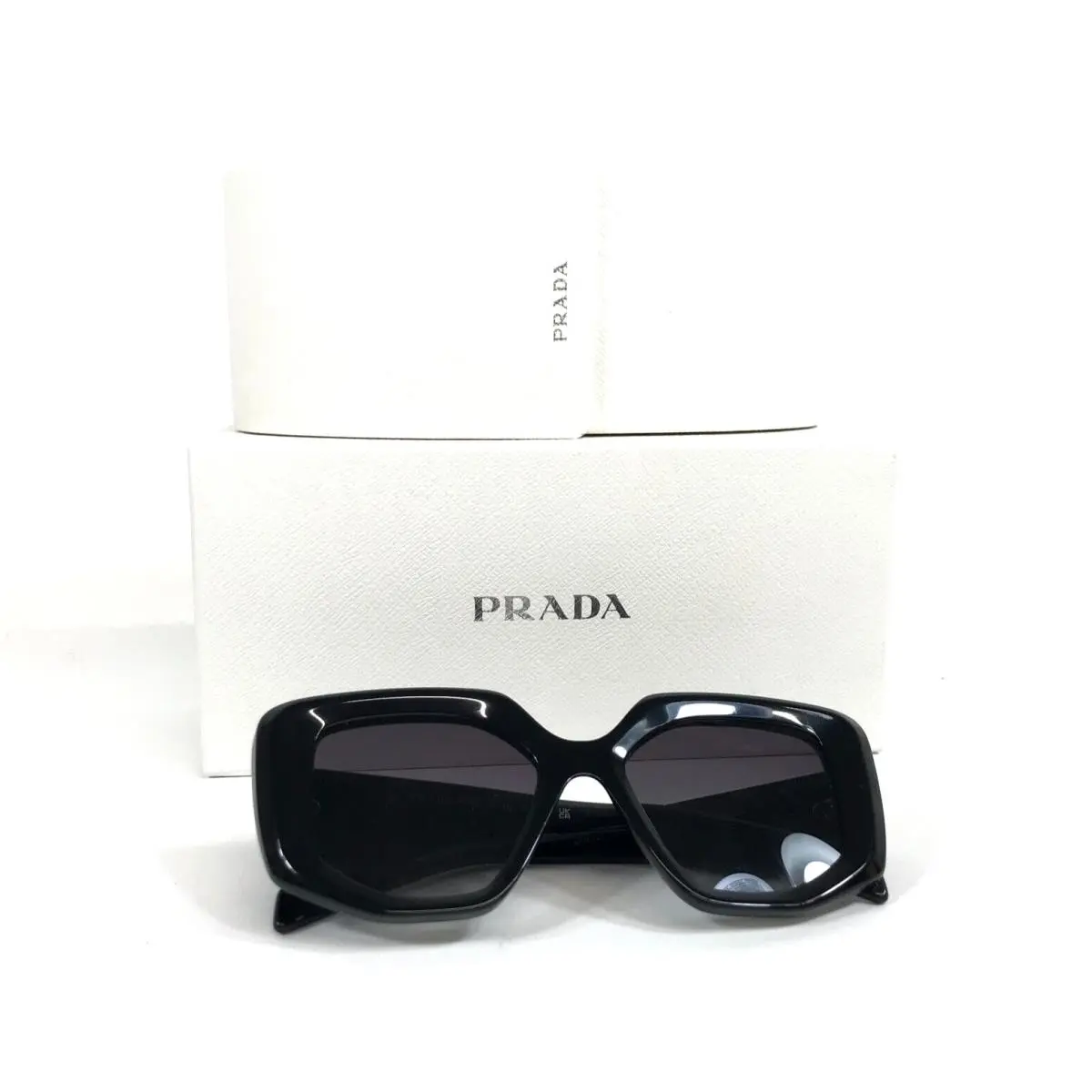 Prada Sunglasses SPR14Z 1AB-09S Thick Black Butterfly Frames with Gray Gradient