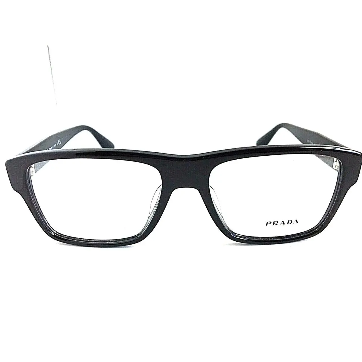 Prada Vpr 1SF7 1AB-1O1 55mm Polished Black Men`s Eyeglasses Frame