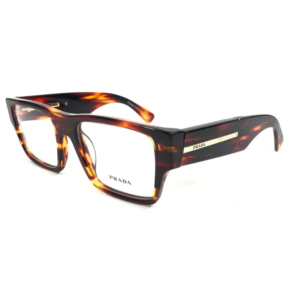 Prada Sunglasses VPRA08 13O-1O1 Polished Havana Red Thick Rim Square 52-18-140