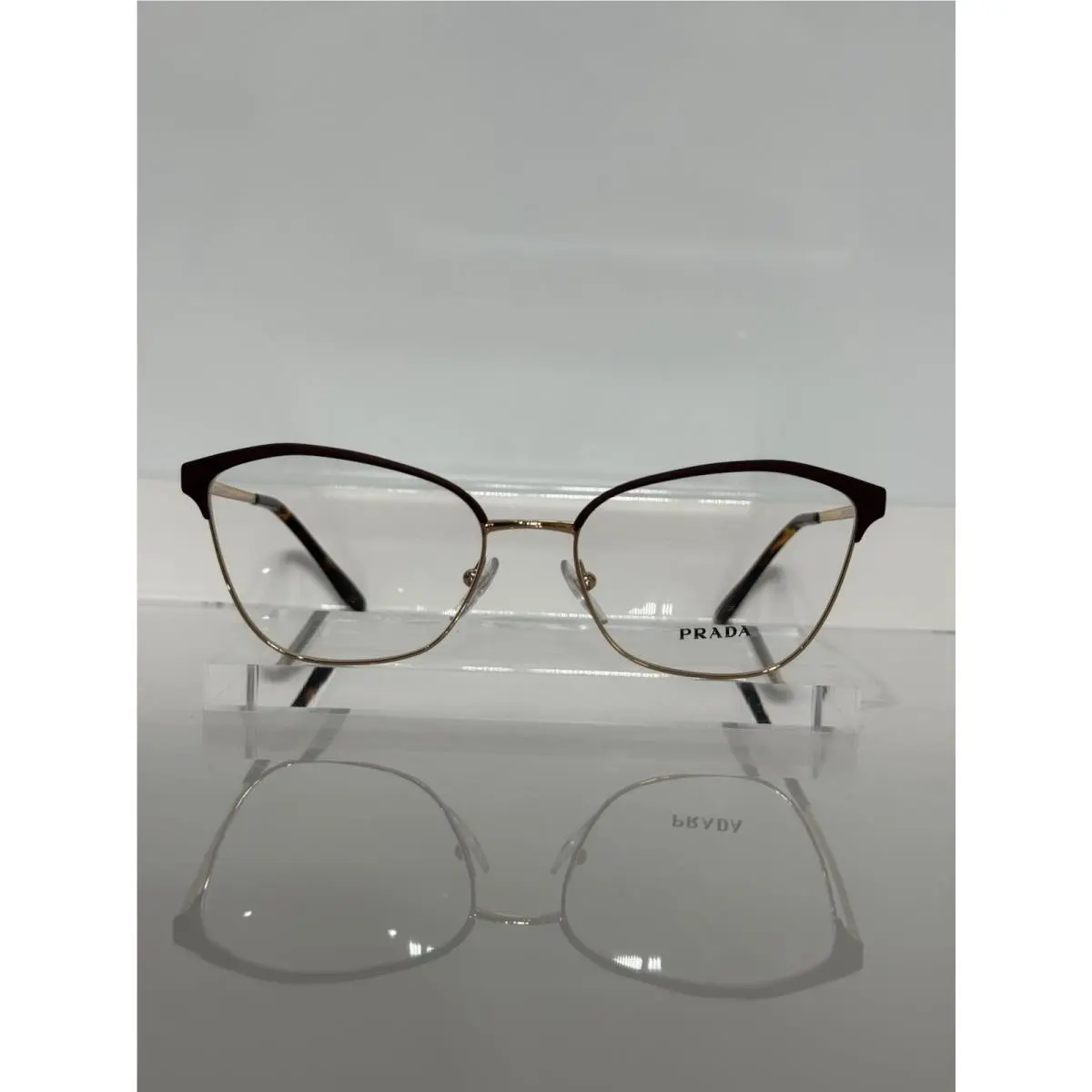 Prada Vpr62x 04E-1O1 Burgundy Rose Gold Metal Woman’s Eyeglasses 54mm