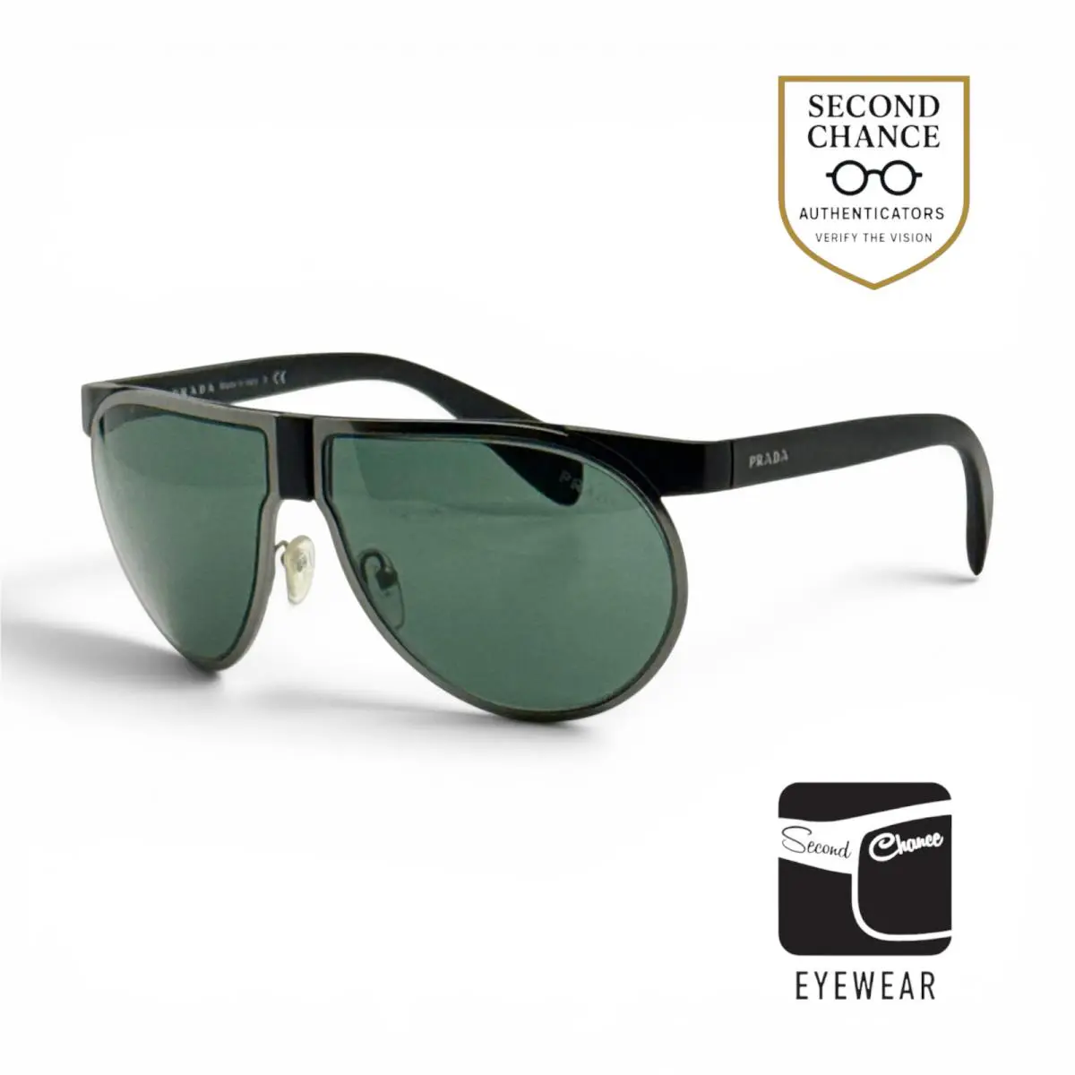 Prada SPR23P Sunglasses Deadstock Full Kit Made Italy Navigator