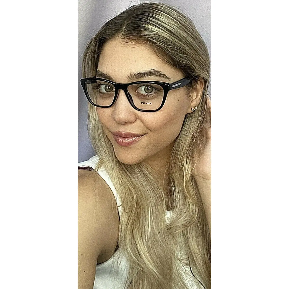 Prada Vpr 40TF 52mm Black Cat Eye Women`s Eyeglasses Frame