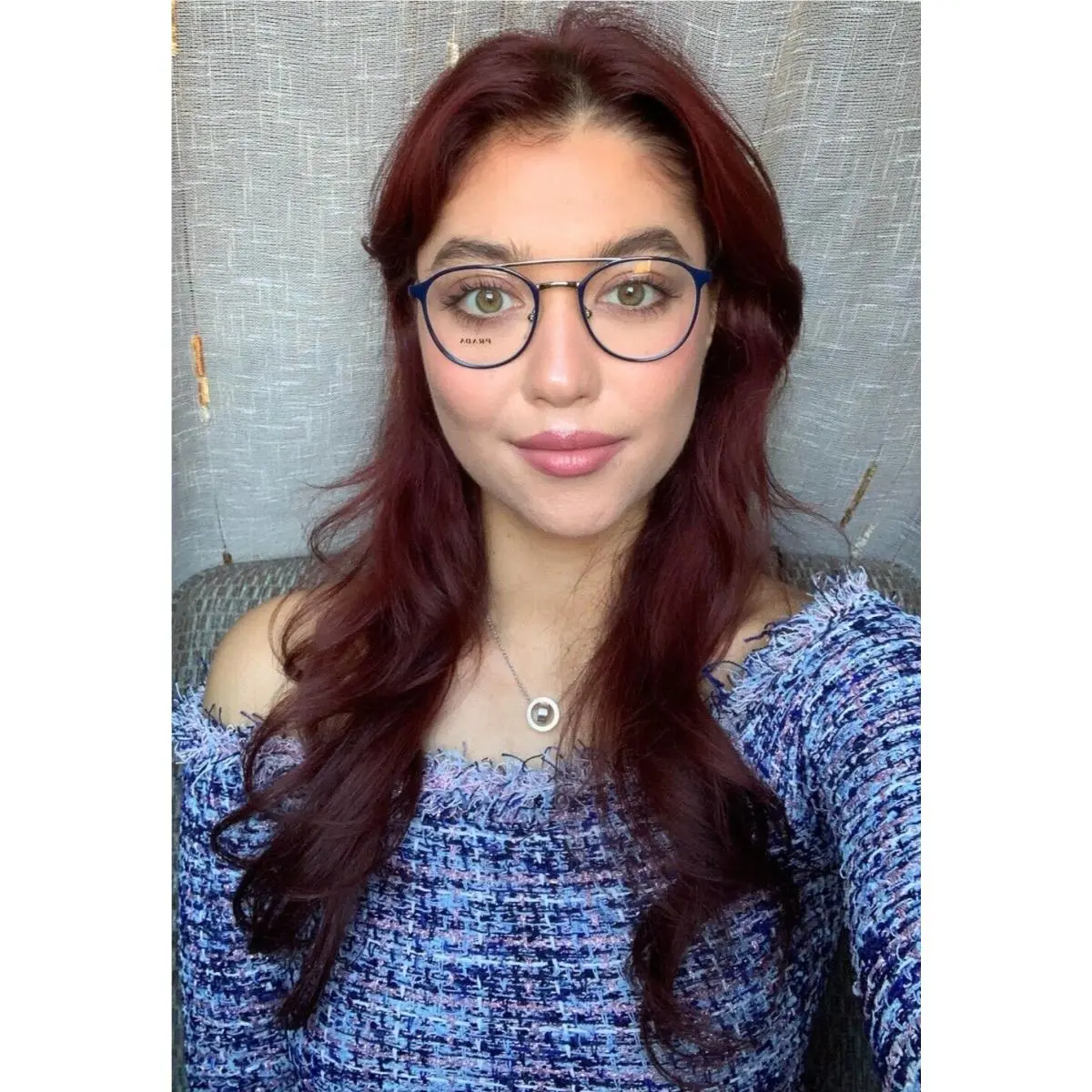 Prada Vpr 60T VAZ-1O1 49mm Round Blue Women`s Eyeglasses Frame Italy Iii