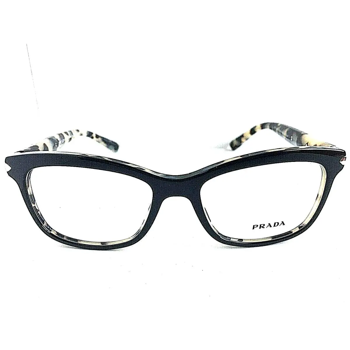 Prada Vpr 1R0 KOR-1O1 53mm Black Cat Eye Women`s Eyeglasses Frame