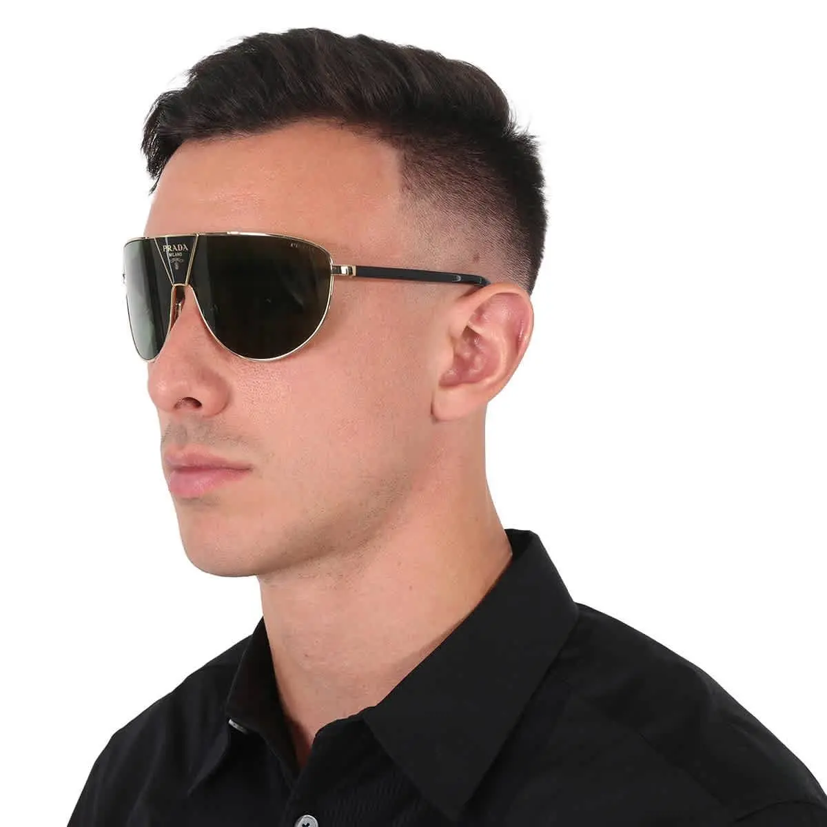 Prada Green Shield Men`s Sunglasses PR 69ZS 5AK05V 137 PR 69ZS 5AK05V 137