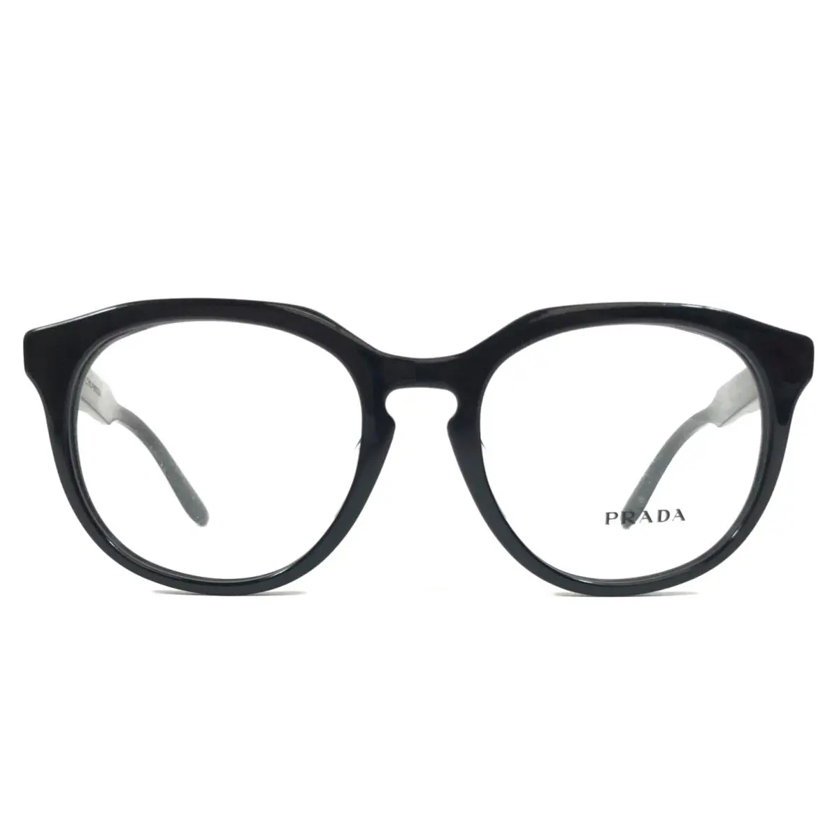 Prada Journal Eyeglasses Frames VPR13S-F 1AB-1O1 Polished Asian Fit 50-18-140