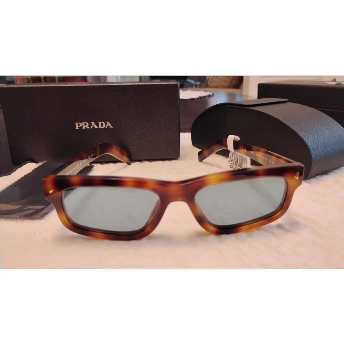 Prada PR B11S 15W04D Root Tortoise Polar Grey Polarized 55 mm Sunglasses