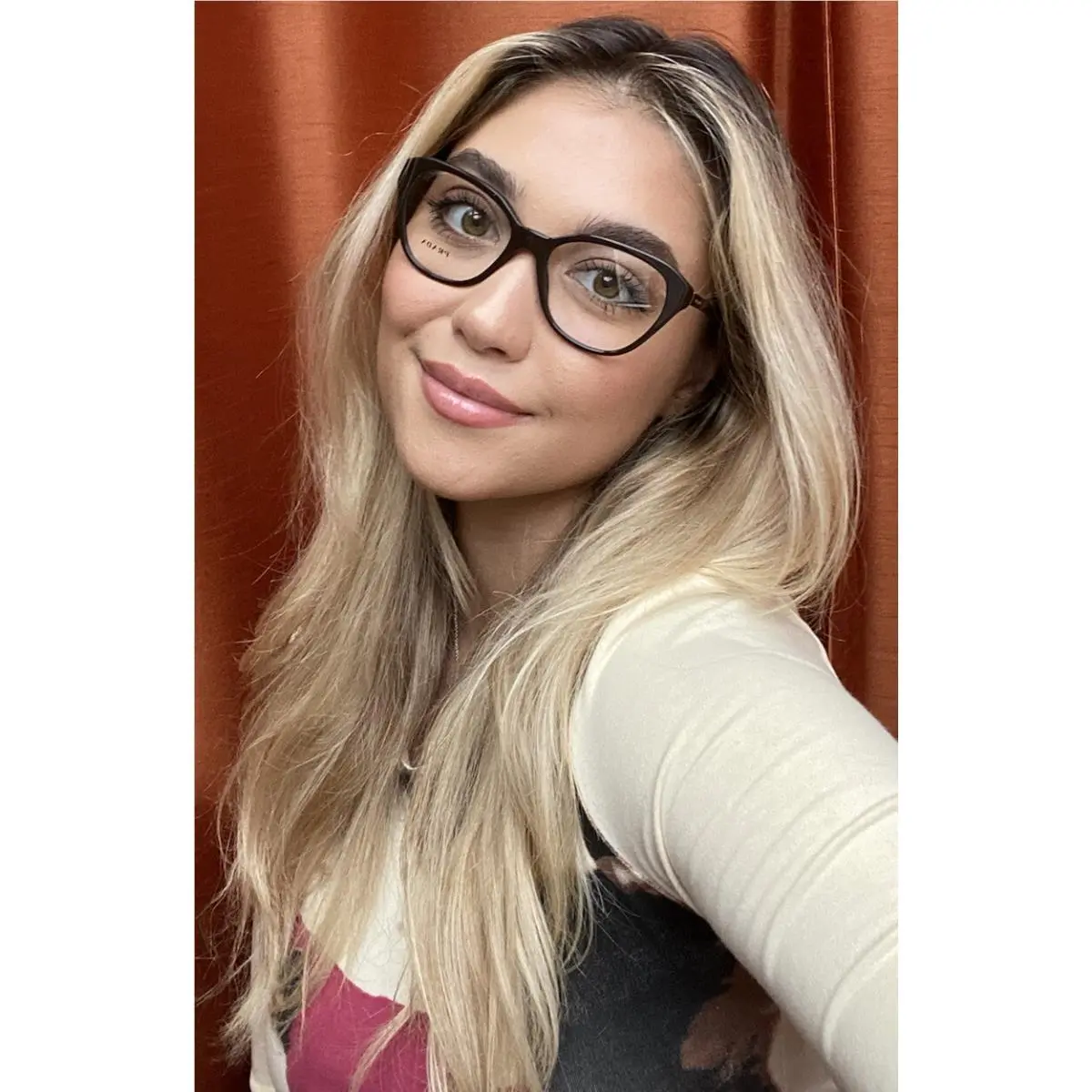Prada Vpr 2S8S DHO-1O1 52mm Brown Cat Eye Women`s Eyeglasses Frame