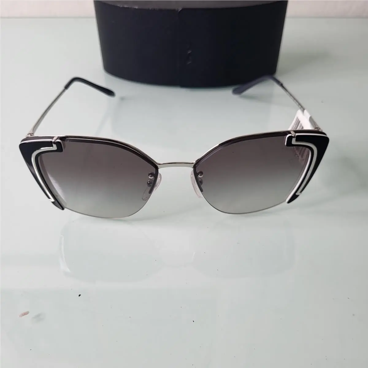 Prada Ornate PR 59VS Slv/blk Shaded 431-005 Sunglasses