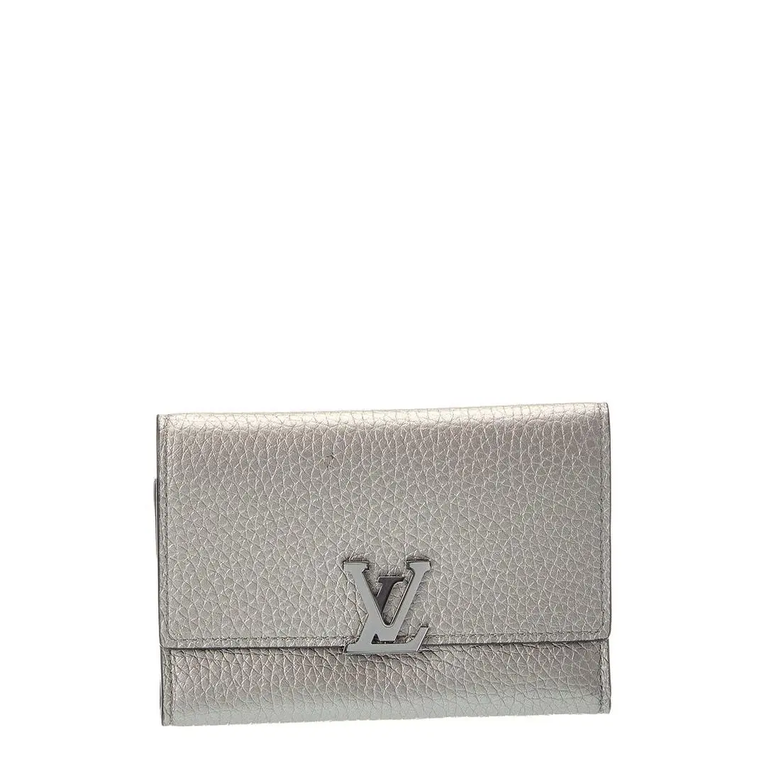 Louis Vuitton Louis Vuitton Capucines Leather Compact Wallet