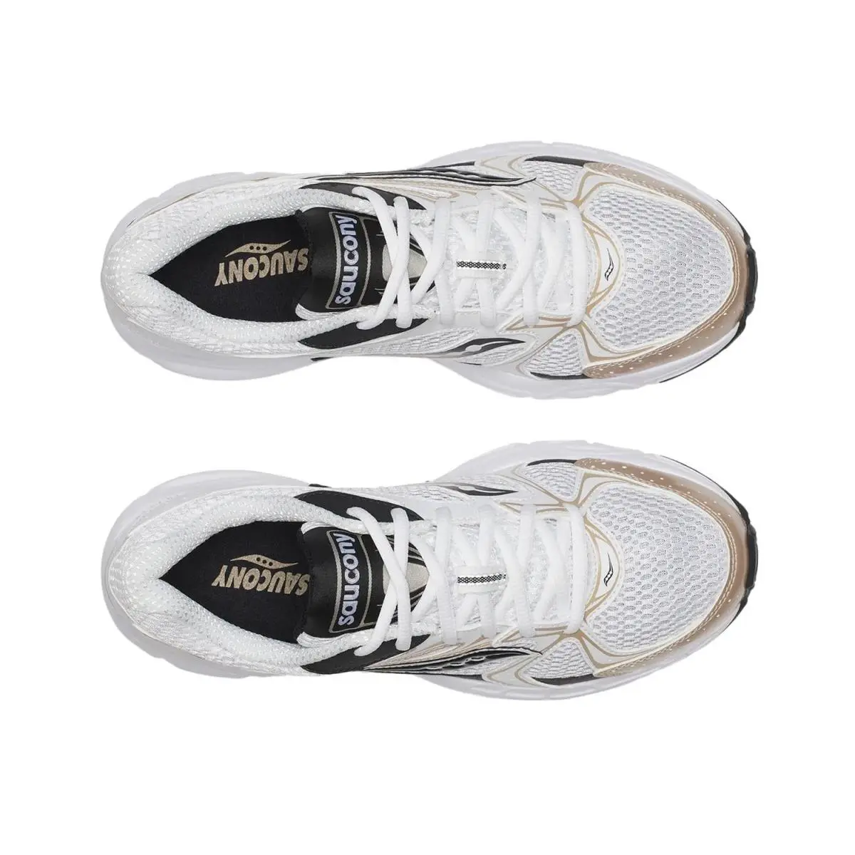 Saucony shoes - White/Black/Gold Metallic 4