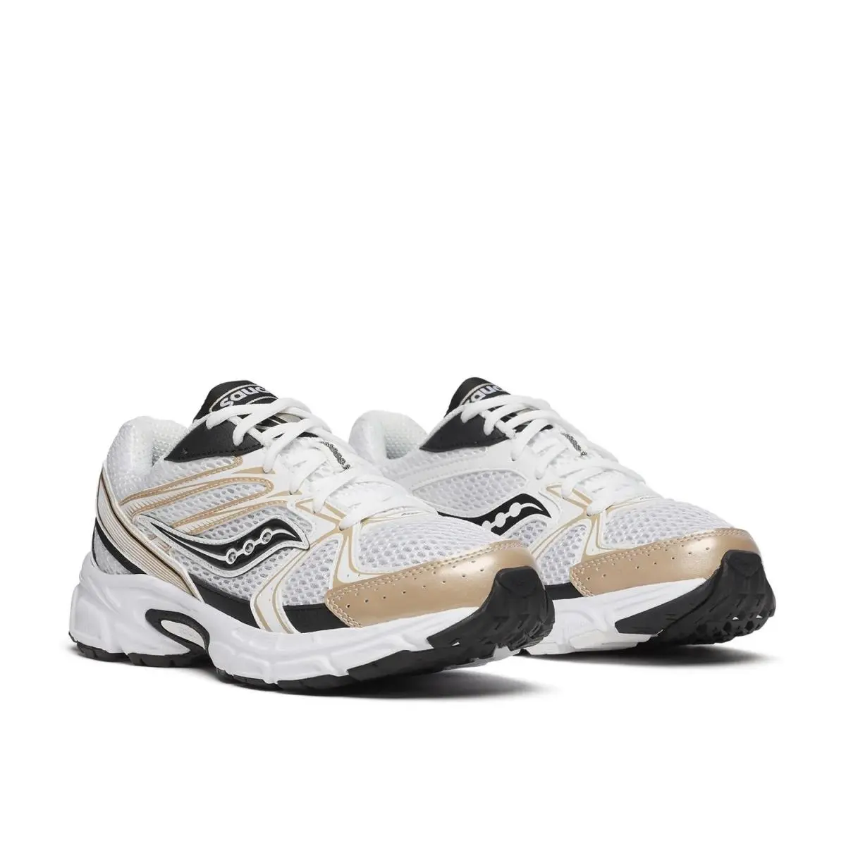 Saucony shoes - White/Black/Gold Metallic 12