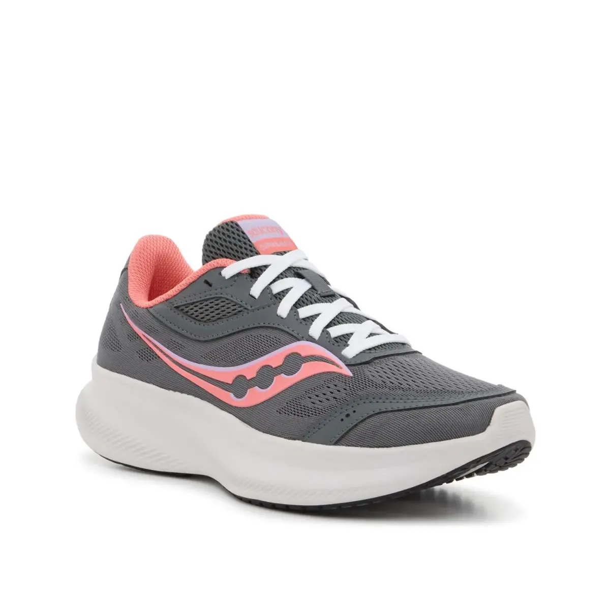 Woman`s Athleisure Saucony Cohesion 18 Running Shoe - Grey/Orange