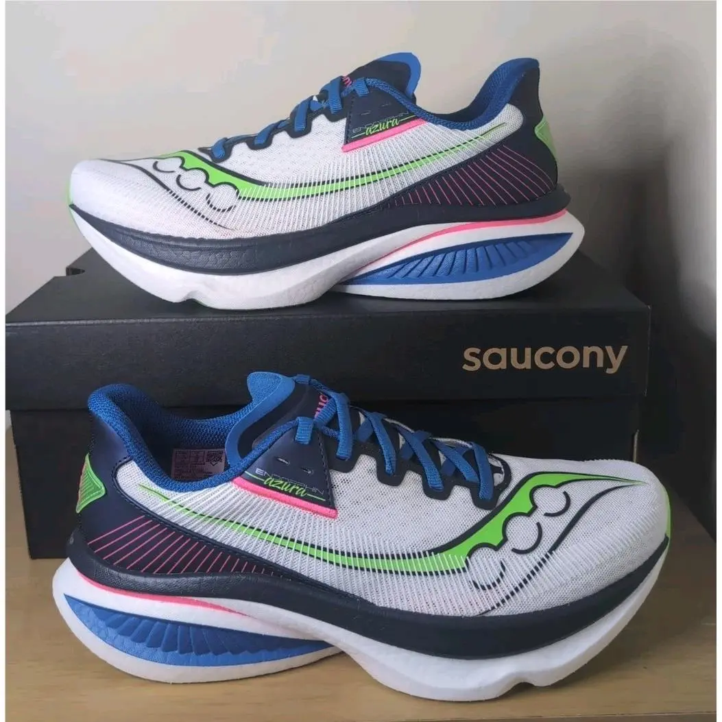Size 10 - Saucony Endorphin Azura Men’s Running Shoes ‘white Navy’ S21070-124