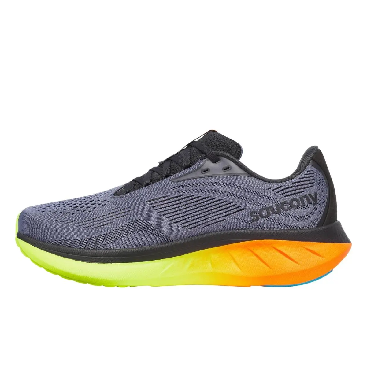 Saucony Men`s Ride 18 Sneaker Shadow/vizi 10.5 - Shadow/Vizi