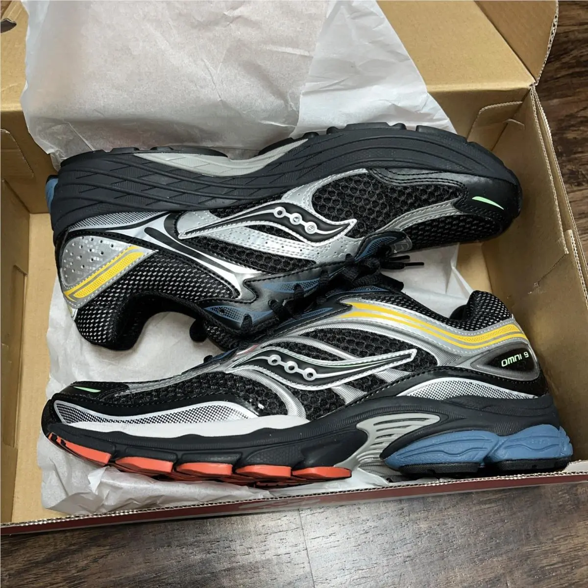Saucony Progrid Omni 9 Black Multi-color Unisex Mens Sz 10.5 Women 12 S70739-28 - Black