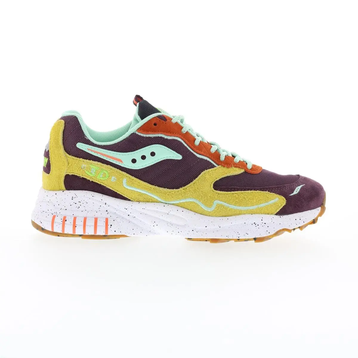 Saucony 3D Grid Hurricane S70745-2 Mens Purple Suede Lifestyle Sneakers Shoes 12