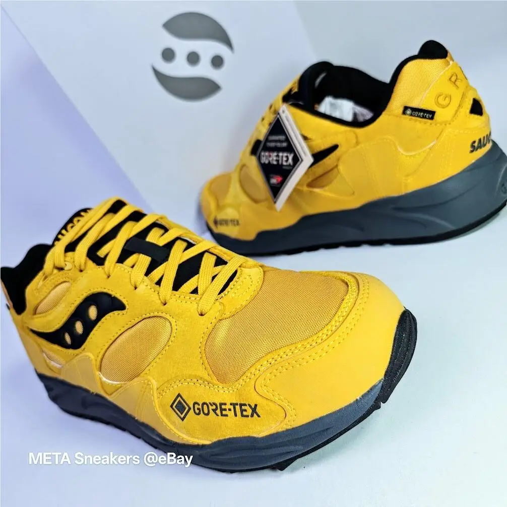 Saucony Gtx US 14 Men Yellow Black Grey Retro Shadow Grid Gore-tex -S70840 1