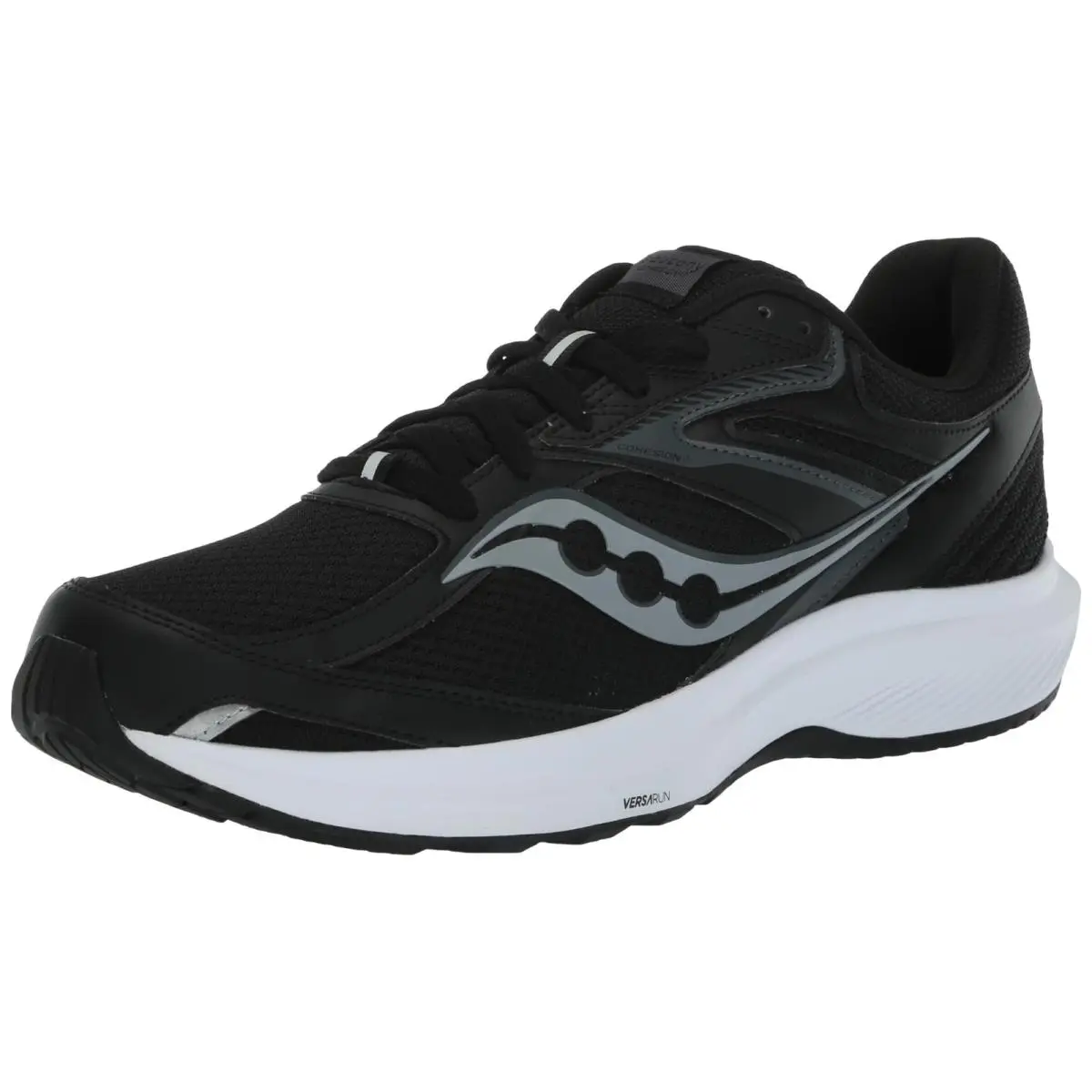 Saucony Men`s Cohesion 17 Sneaker Black/white 11.5 Wide - Black/White