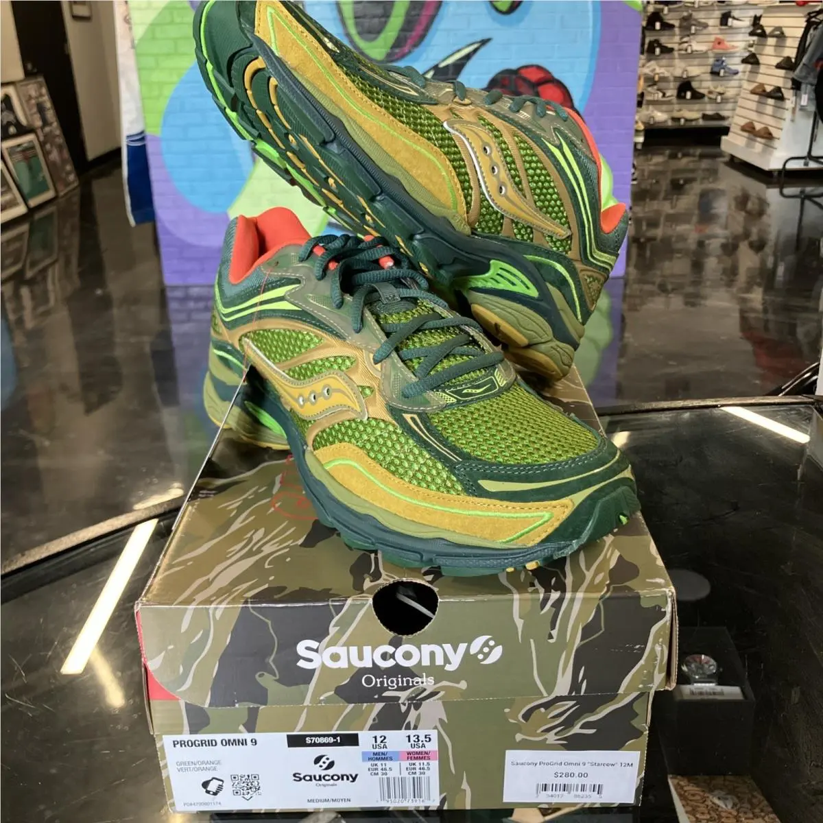 Size 12 - Starcow x Saucony Progrid Omni 9 “nature Acts Man Does”