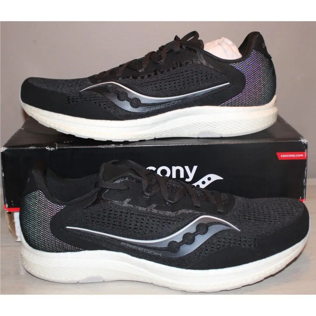 Saucony Men`s Freedom 4 Black/stone Sneakers Shoes SZ 11