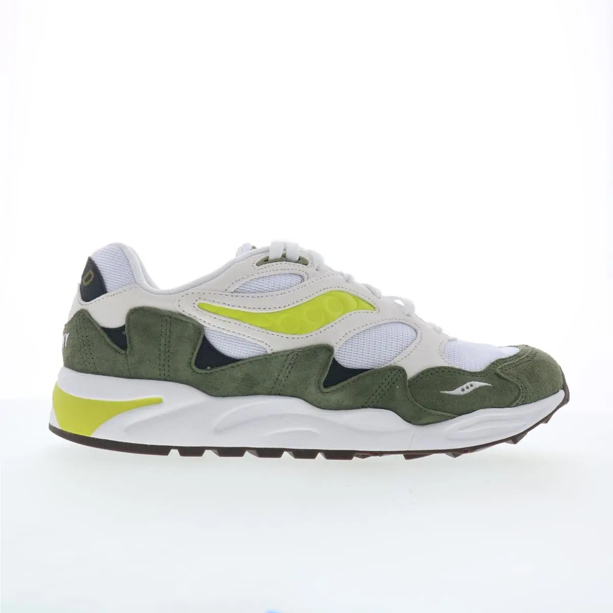 Saucony Grid Shadow 2 S70772-6 Mens White Suede Lifestyle Sneakers Shoes 14