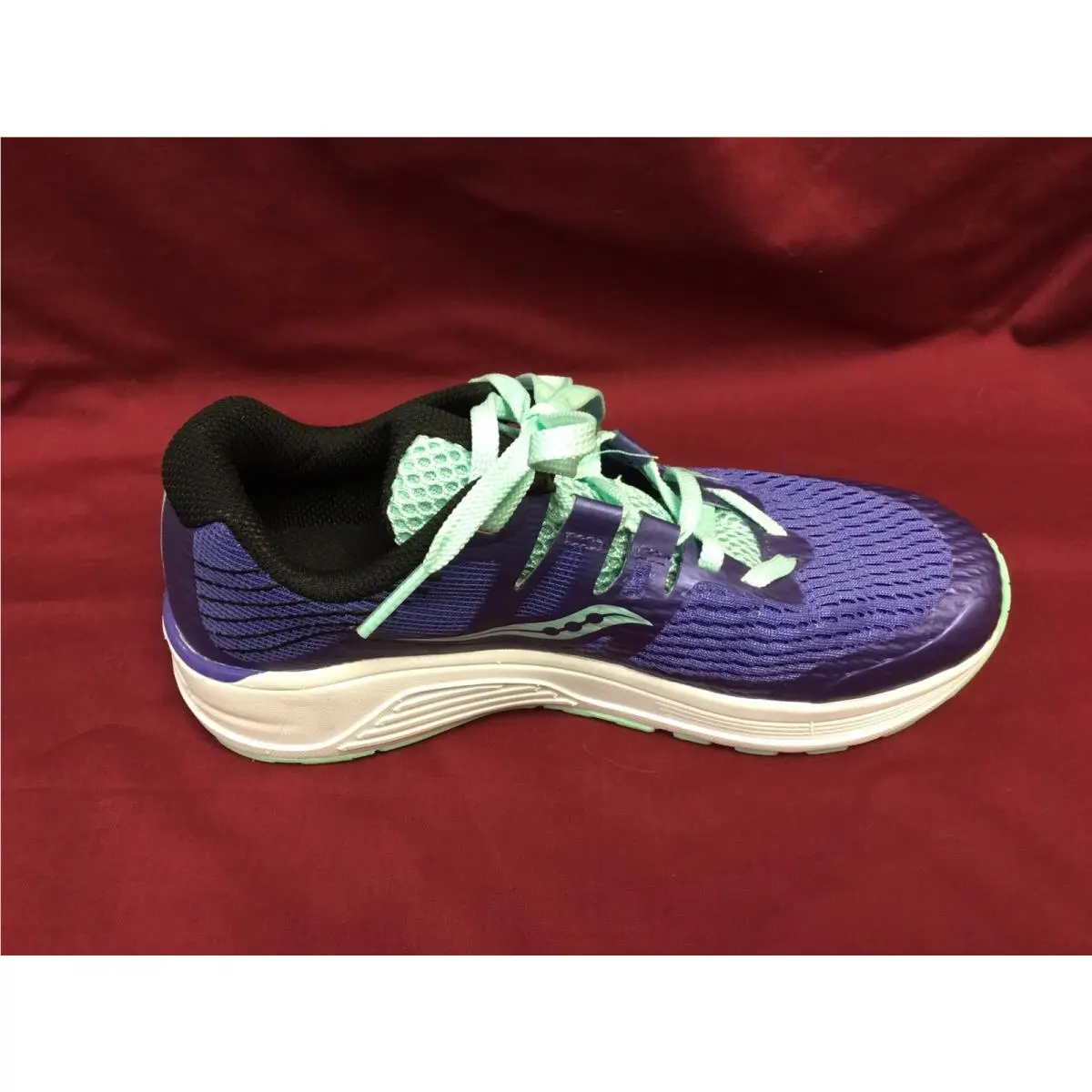 Saucony Ride Iso Girl’s Size 6.5 Purple/black/aqua Running Shoes S21000-1