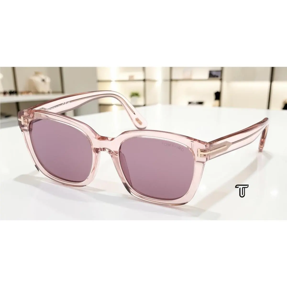 Tom Ford FT1216 72Y Haylay Acetate Shiny Pink Violet 53 mm Women`s Sunglasses