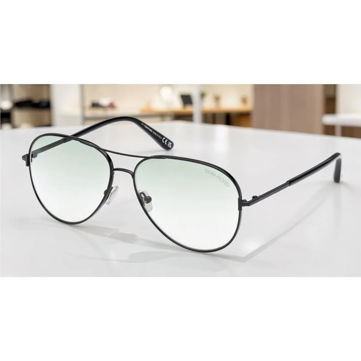 Tom Ford FT0823 01P Clark Metal Black Gradient Green 59 mm Unisex Sunglasses