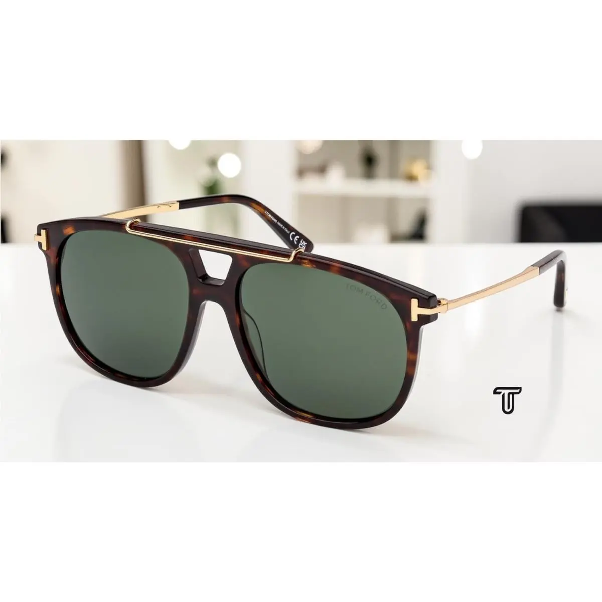 Tom Ford FT1306 52N Acetate Dark Havana Green 58 mm Unisex Sunglasses