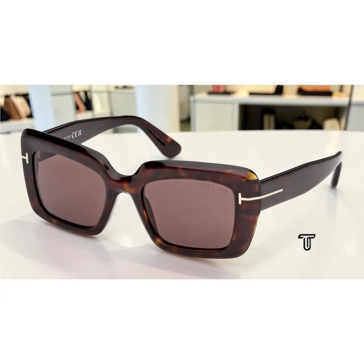 Tom Ford FT1318 52E Acetate Dark Havana Brown 52 mm Women`s Sunglasses