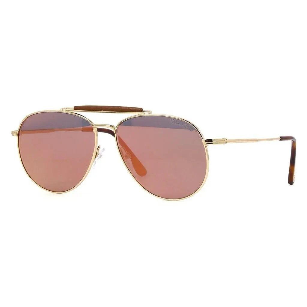 Tom Ford ‘sean’ TF536 Rose Gold Aviator Unisex Sunglasses