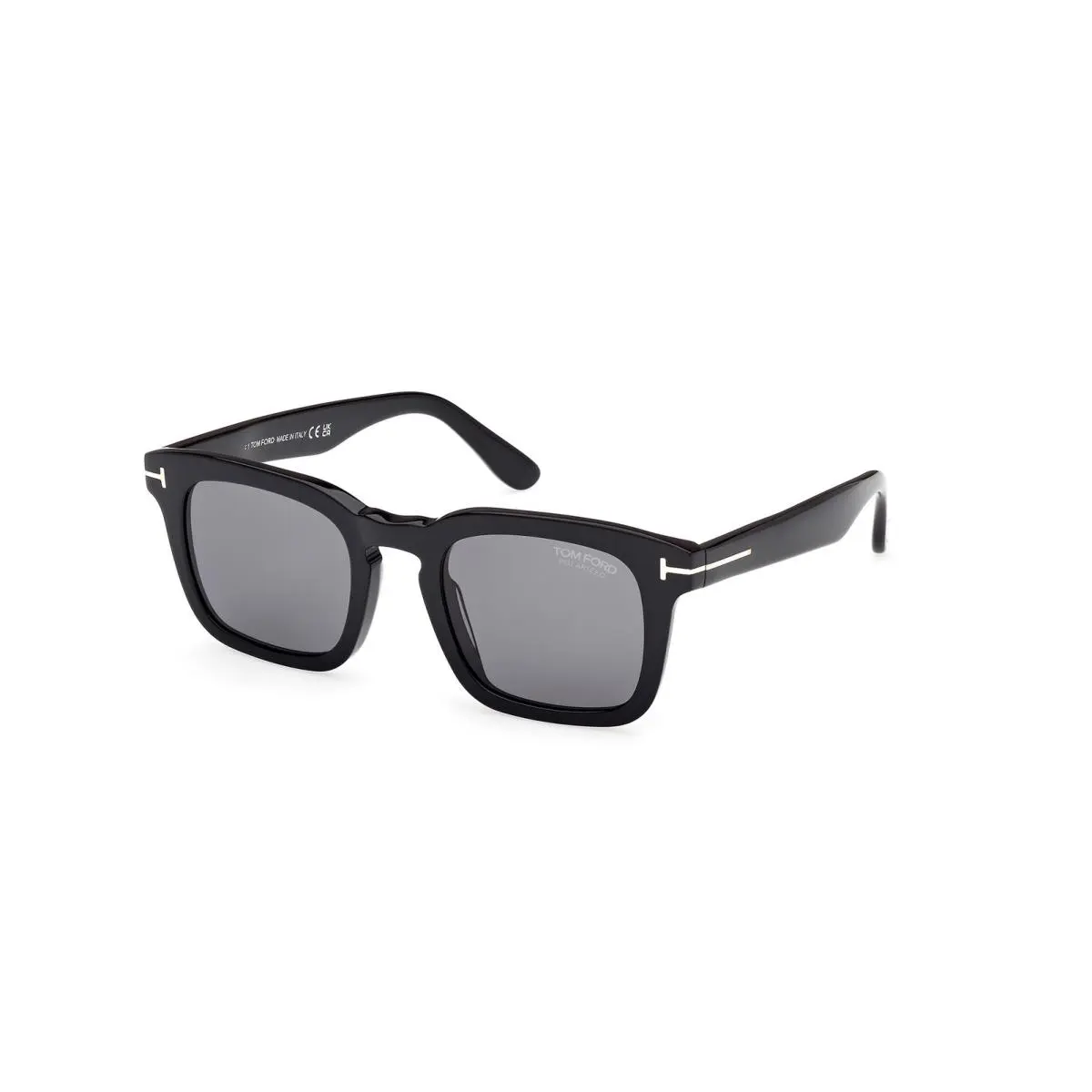 Tom Ford FT0751 01D Dax Acetate Shiny Black Smoke Polarized 50mm Mens Sunglasses