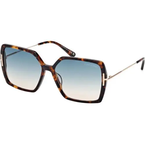 Tom Ford Joanna FT1039 52P Sunglasses Dark Havana Frame Blue Gradient Lenses