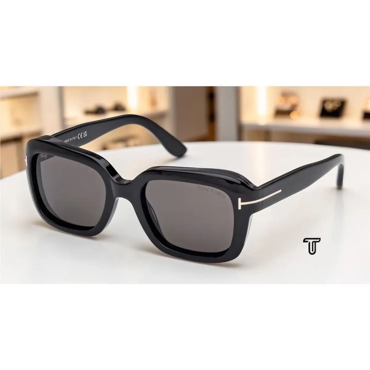 Tom Ford FT1283 01A Acetate Shiny Black Smoke 52 mm Women`s Sunglasses