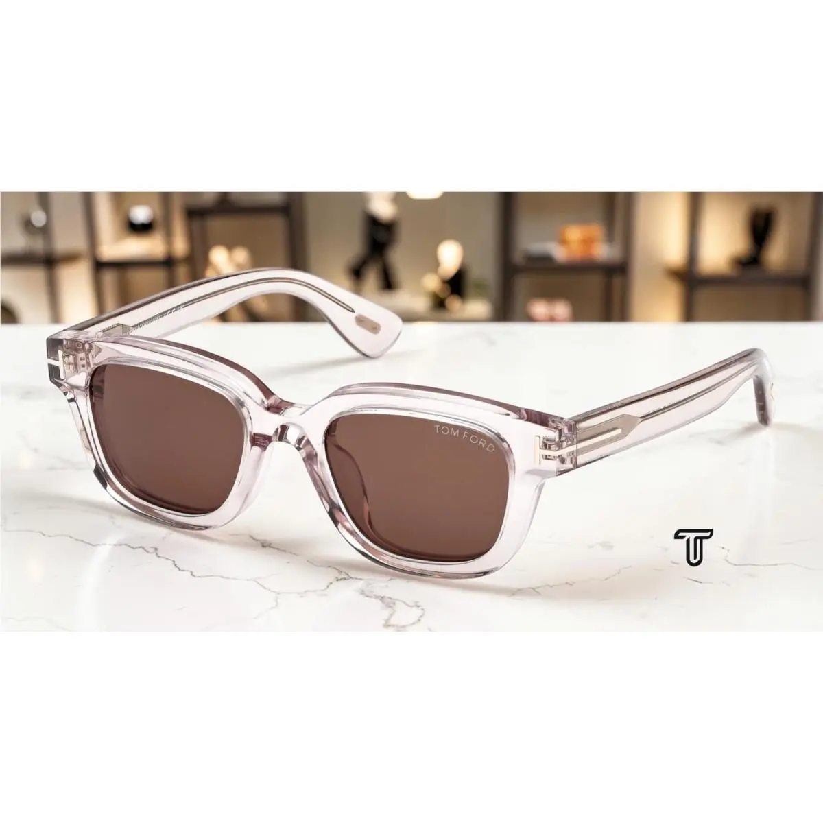 Tom Ford FT1274 D 72E Acetate Shiny Pink Brown 49 mm Men`s Sunglasses