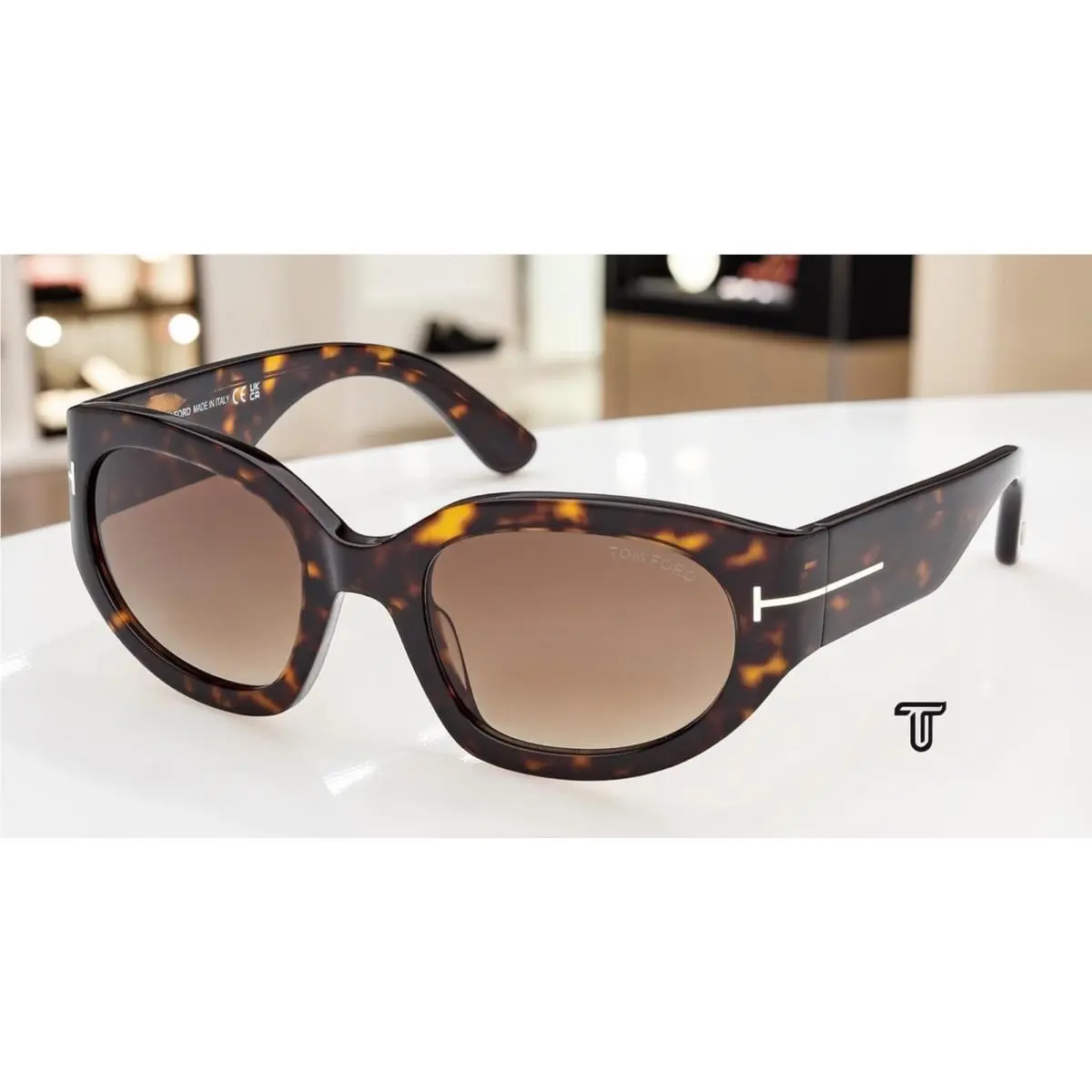 Tom Ford FT1313 52F Acetate Dark Havana Gradient Brown 53 mm Women`s Sunglasses