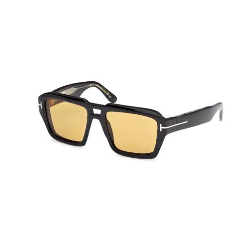 Tom Ford Icon FT1202 01E Shiny Black/ I Light Yellow 56mm Men`s Sunglasses