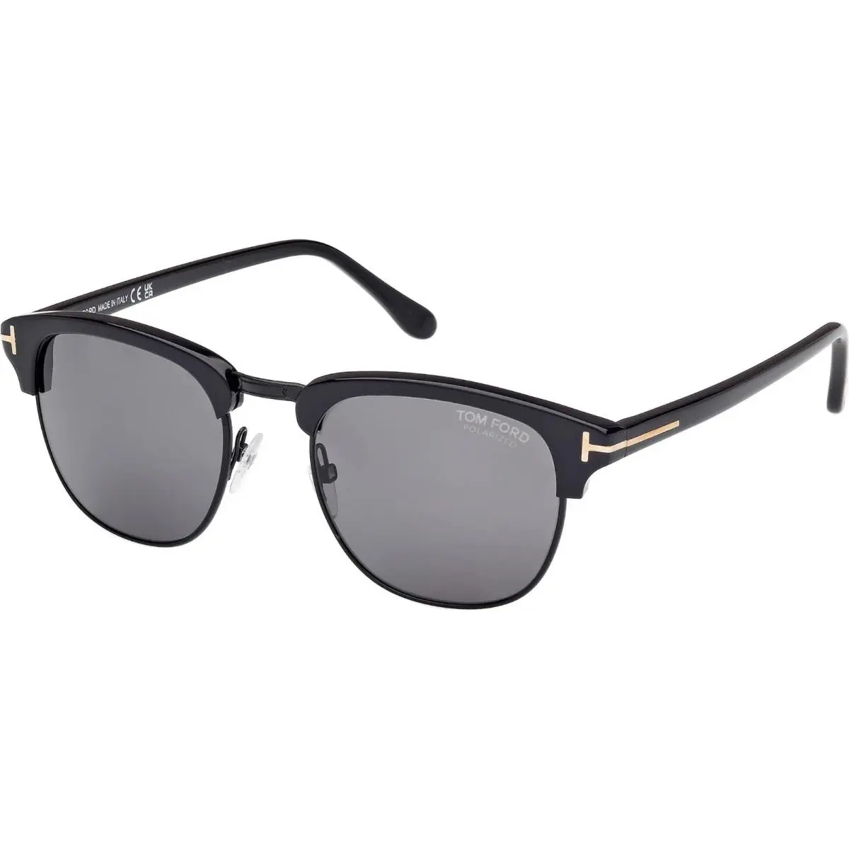 Tom Ford Henry FT 0248 01D Shiny Black Grey Polarized Lenses Sunglasses 53mm