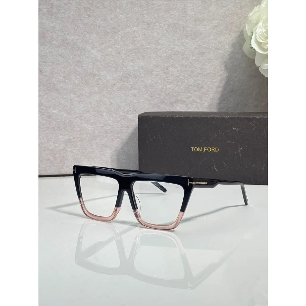 Tom Ford Sunglasses FT1110 01B Black Pink/clear 56-14-140mm with Case