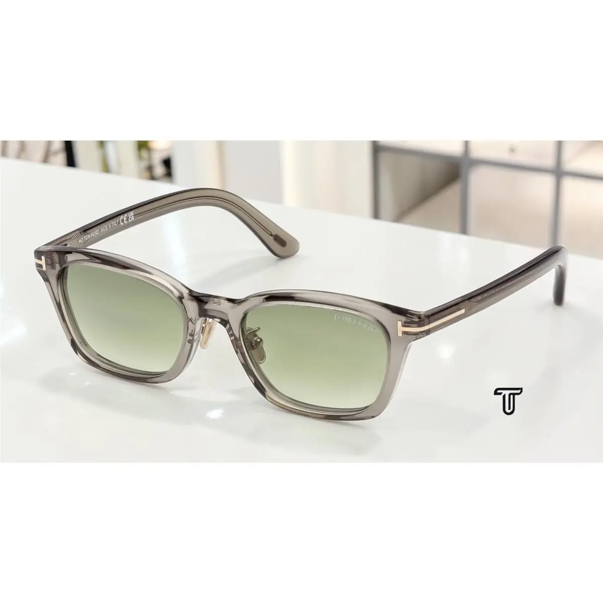 Tom Ford FT1275 D 96P Shiny Dark Green Gradient Green 52 mm Men`s Sunglasses