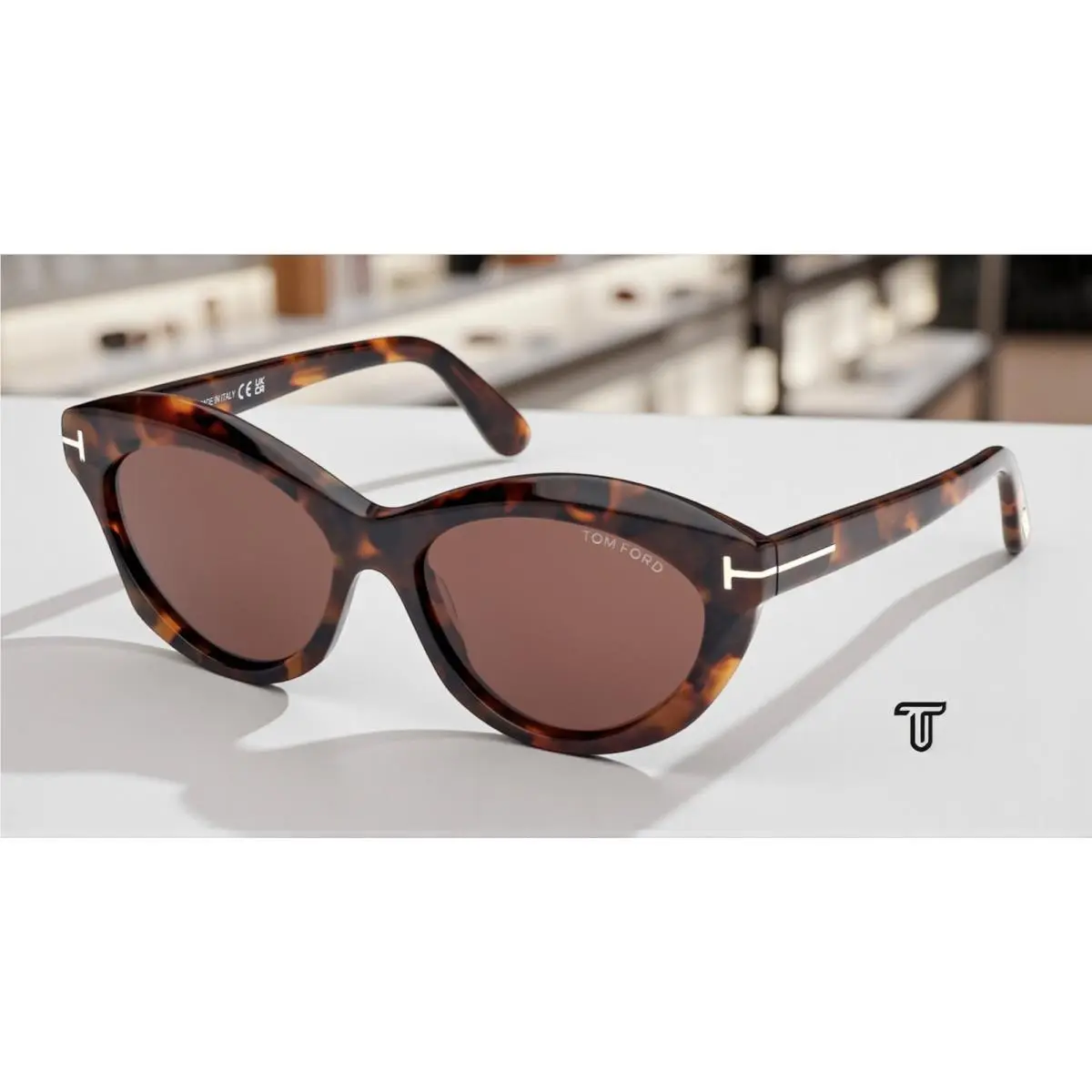 Tom Ford Toni FT1111 52E Plastic Dark Havana Brown 55 mm Women`s Sunglasses