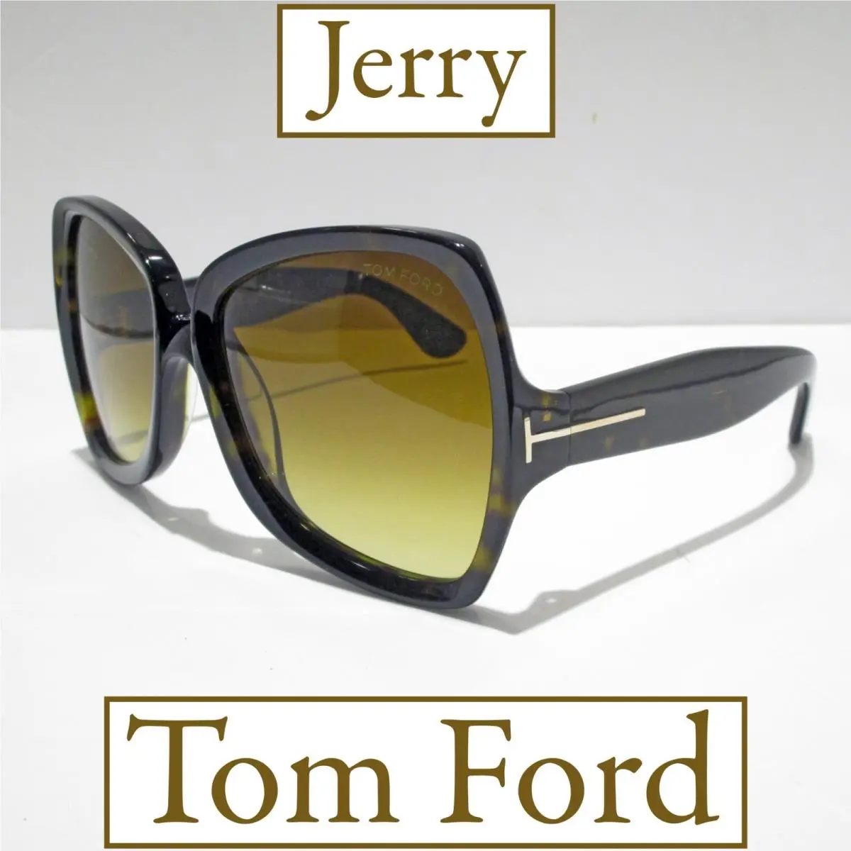 Tom Ford Jerry TF1222 52F Sunglasses Oversize Light Havana Gradient Lens 60mm