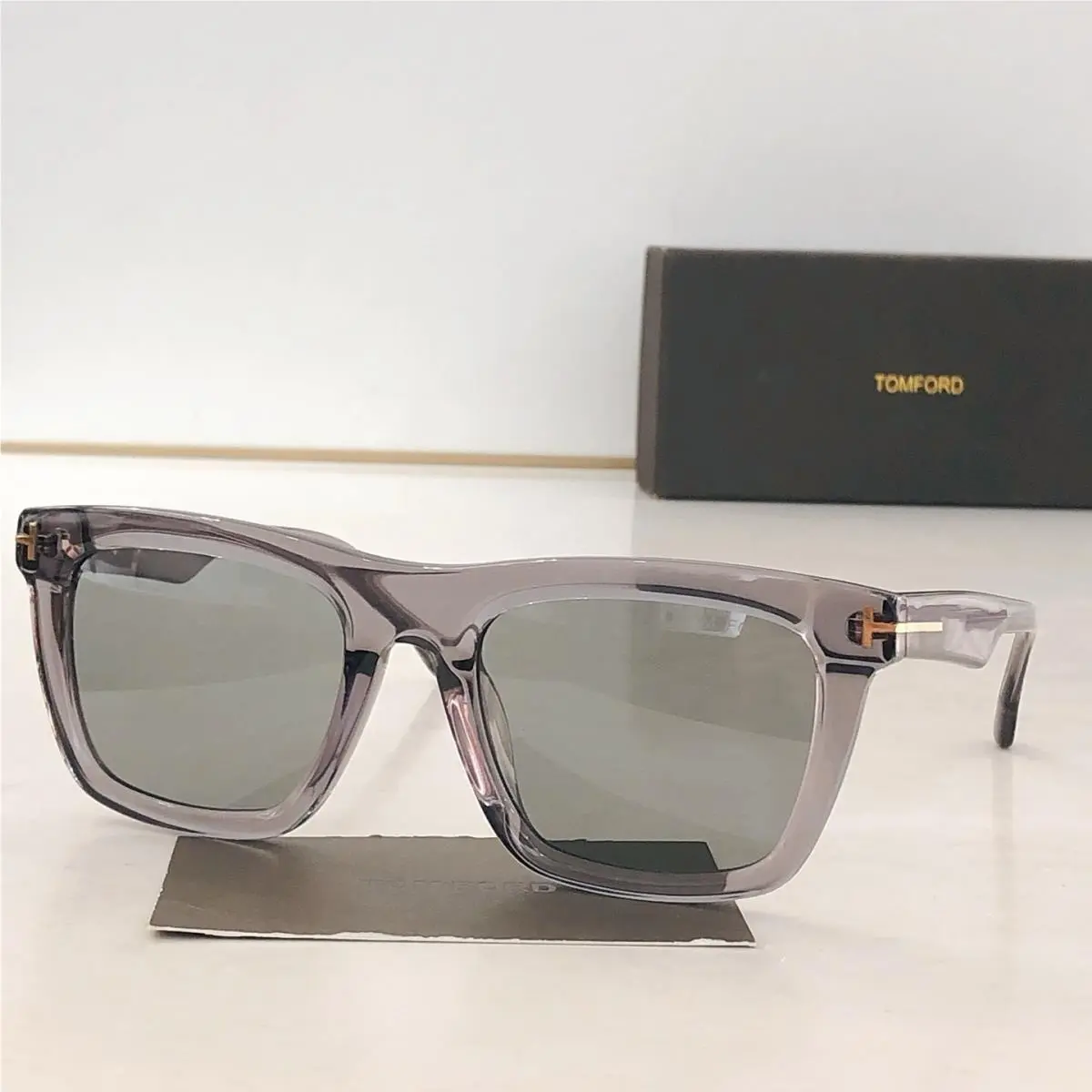 Tom Ford Lelio Sunglasses FT1207 Clear/light Gray 52-21-145mm with Case