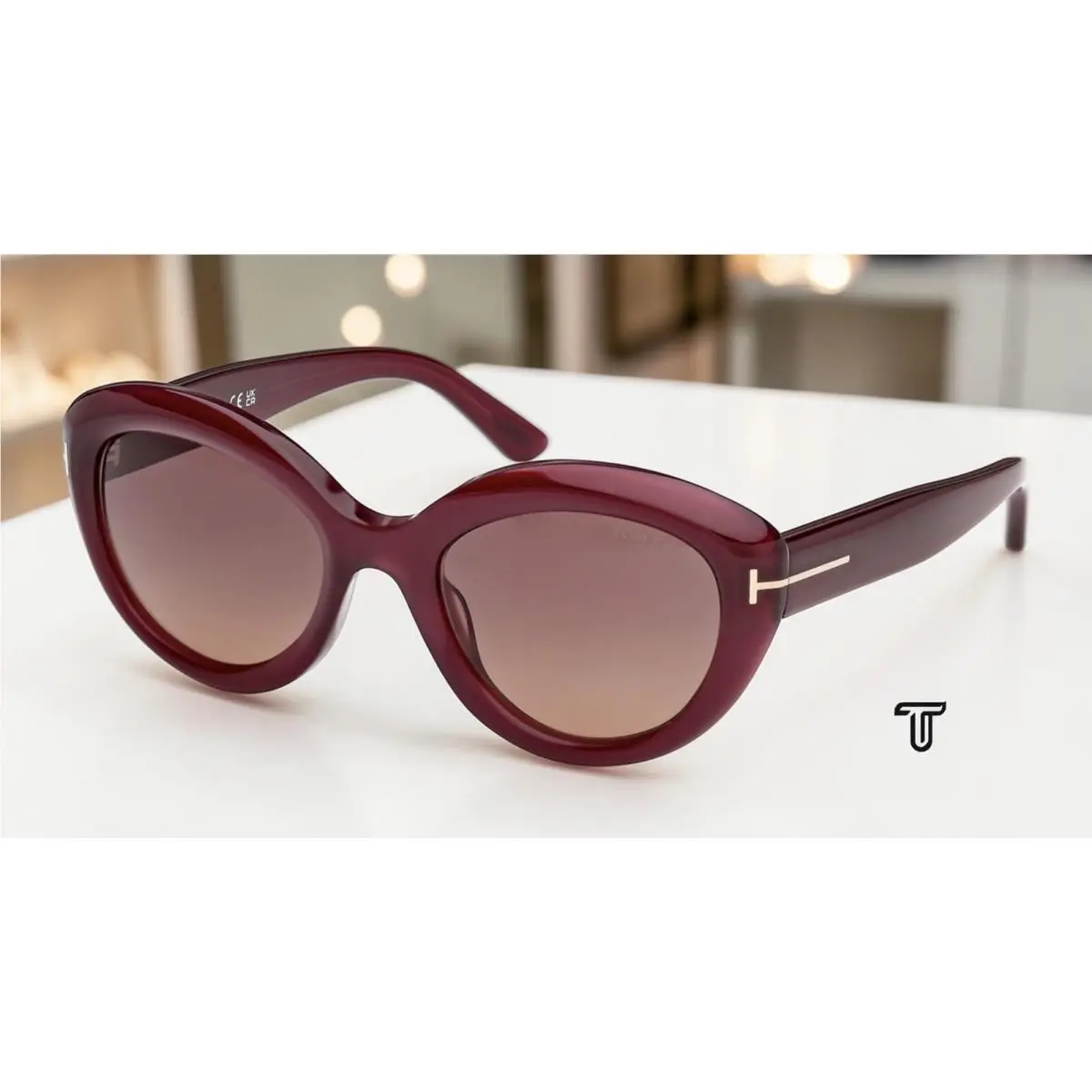 Tom Ford FT1316 81Z Shiny Violet Gradient Mirror Violet 53 mm Women`s Sunglasses