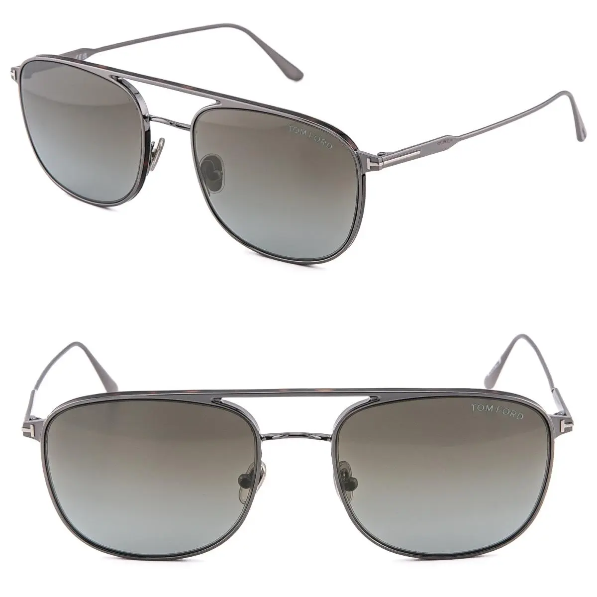 Tom Ford Jake TF0827 12Q Gunmetal Green Aviator Sunglass 827 FT0827