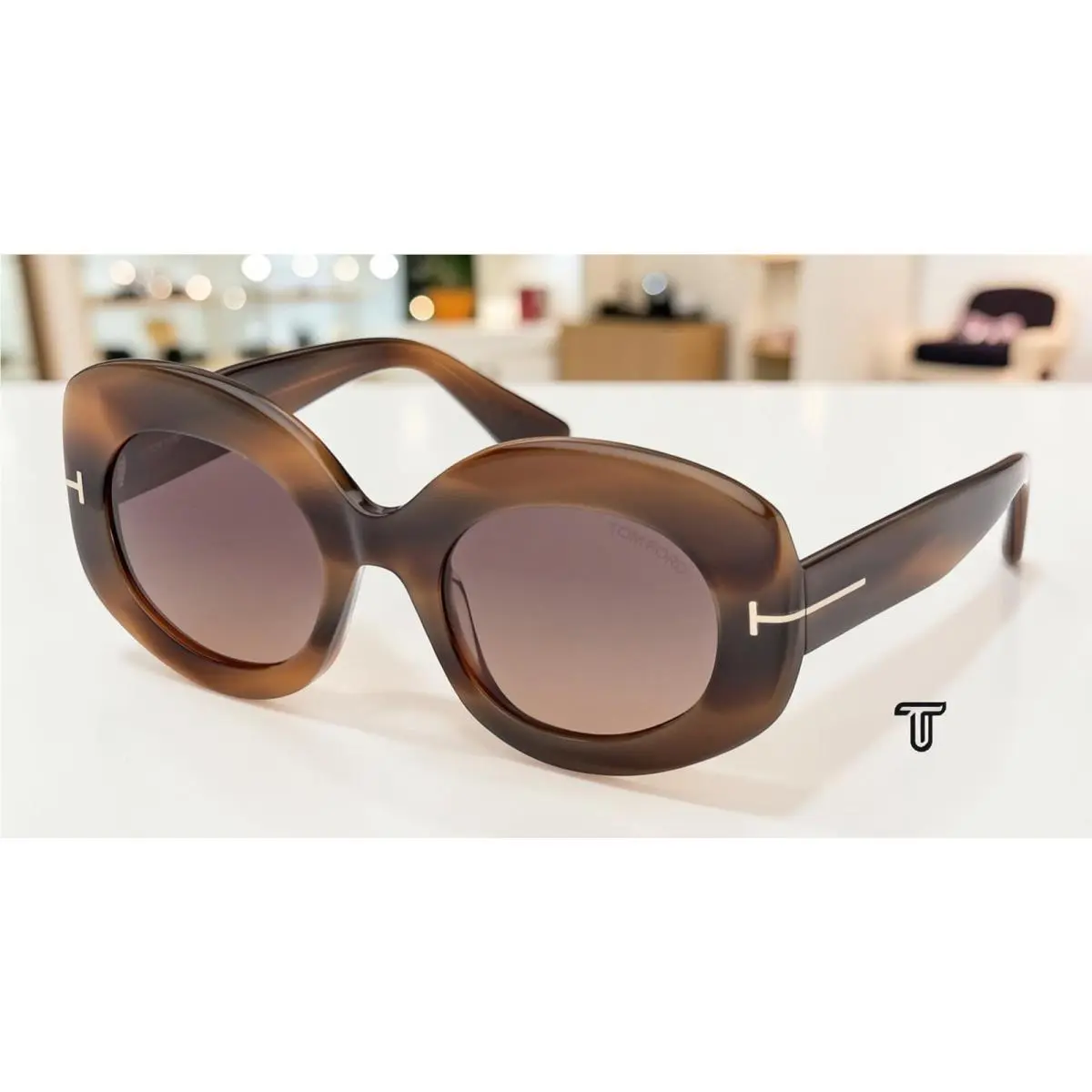 Tom Ford FT1346 55T Coloured Havana Gradient Bordeaux 51 mm Women`s Sunglasses