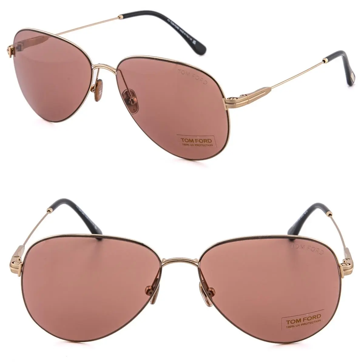 Tom Ford Porscha TF0993 32E Gold Brown Pilot Unisex Metal Sunglass 993 FT0993