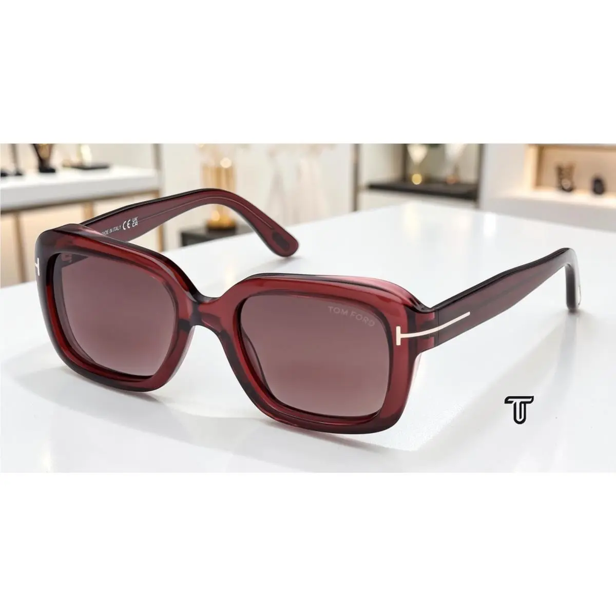 Tom Ford FT1283 69T Shiny Bordeaux Gradient Bordeaux 52 mm Women`s Sunglasses