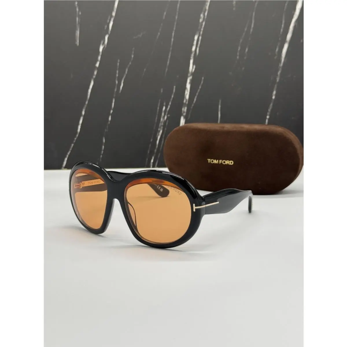 Tom Ford Angelica FT1193 01E Sunglasses Women Black Orange Eyewear TF1193